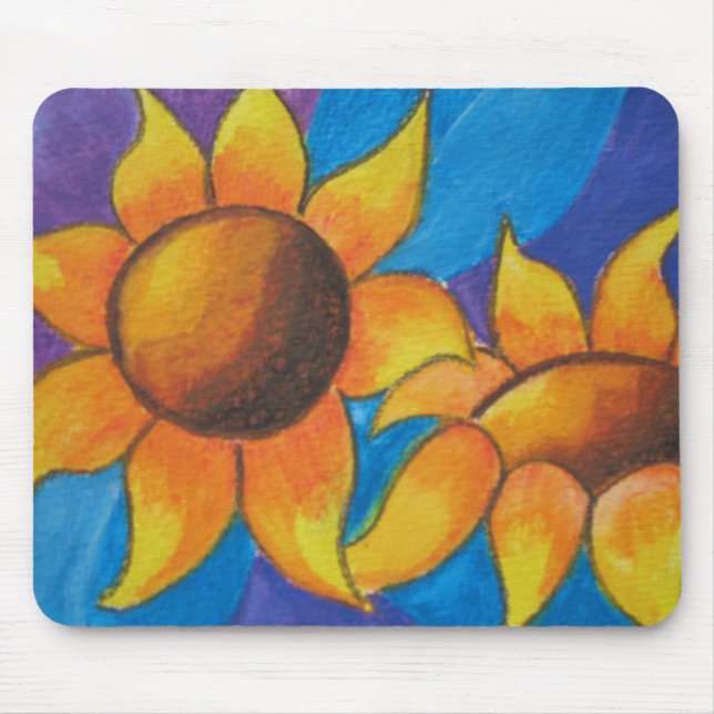 Abstrakte Sonnenblumen, die Mousemat malen Mousepad (Vorne)