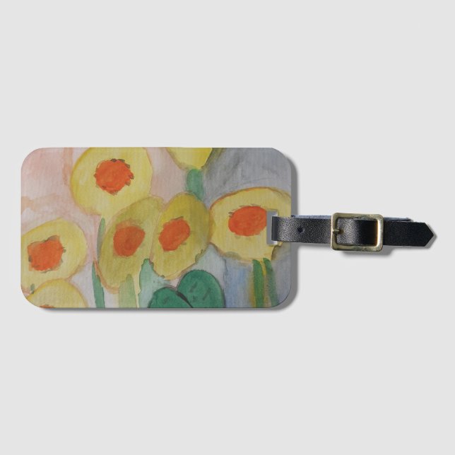 Abstrakte Sonnenblumen Gepäckanhänger (Vorderseite (Horizontal))