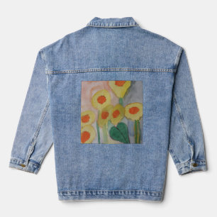 Abstrakte Sonnenblumen Jeansjacke