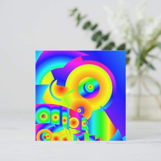 Abstrakte Sonnenblumen Karte (Stehend Vorderseite)