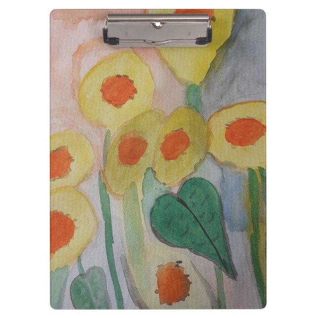 Abstrakte Sonnenblumen Klemmbrett (Vorderseite)