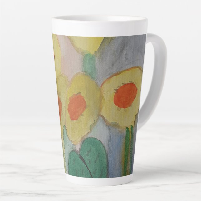 Abstrakte Sonnenblumen Milchtasse (Rechte Ecke)