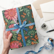 Abstrakte Sonnenblumen Schmetterlinge Geschenkpapi