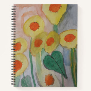 Abstrakte Sonnenblumen SpiralNotebook Notizbuch