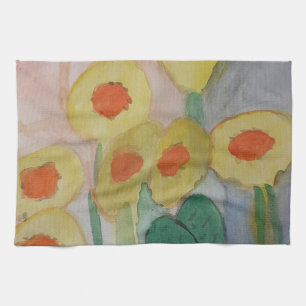 Abstrakte Sonnenblumen Teetuch Geschirrtuch
