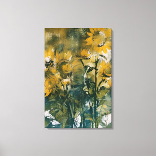 Abstrakte Sonnenblumenkunst, reichhaltiges Tee, Ge Leinwanddruck