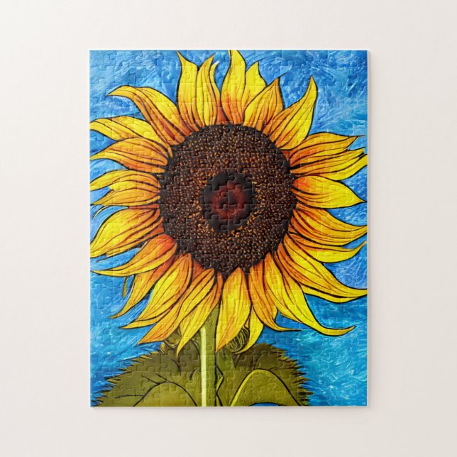Abstrakte Sonnenblumenmalerei (Vertikal)