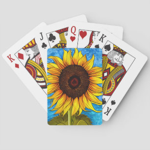 Abstrakte Sonnenblumenmalerei Spielkarten