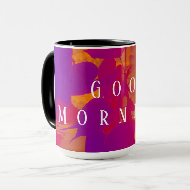 Abstrakte Sonneneinstrahlung durch Blätter Tasse (Vorderseite Links)