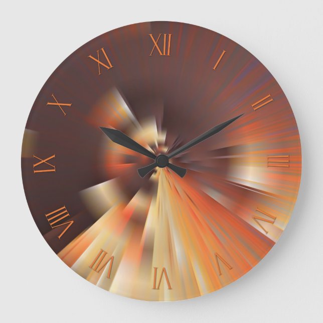 Abstrakte Sonnenstrahlen Große Wanduhr (Vorderseite)