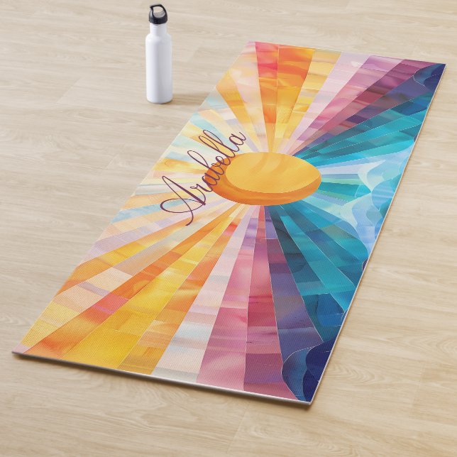 Abstrakte Sonnenstrahlen und Yoga-Mat Yogamatte (Beispiel)