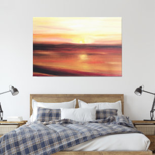 Abstrakte Sonnenuntergangs-Kunst Moderne Gegenwart Leinwanddruck