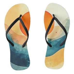 Abstrakte Sonnenuntergangsarten Flip Flops