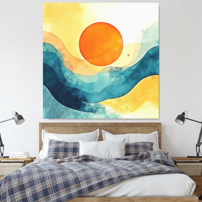 Abstrakte Sonnenuntergangsarten Leinwanddruck (Insitu (Schlafzimmer))