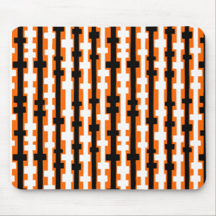 Abstrakte Spalten - Schwarzweiss auf Orange Mousepad
