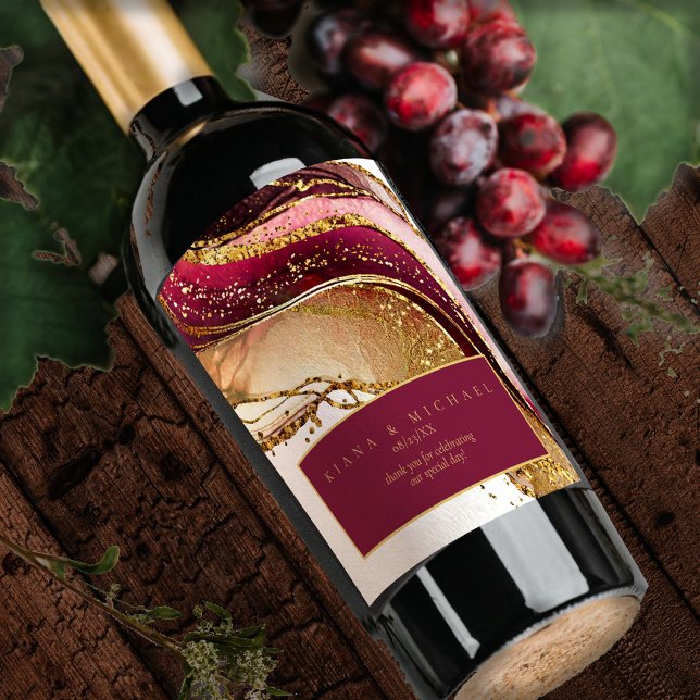Abstrakte Sparkling Wedding Wine Red ID1018 Weinetikett (Von Creator hochgeladen)
