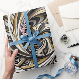 Abstrakte Spiral-Treppe Gold Geschenkpapier