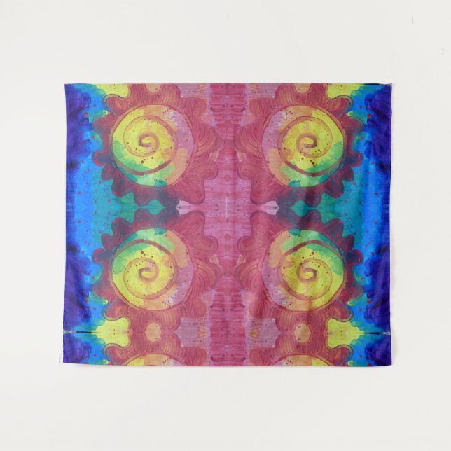 Abstrakte Spiralblumen Wandteppich (Vorderseite (Horizontal))