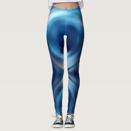 Abstrakte Spirale Blue Gradient Digitale Kunst Leggings
