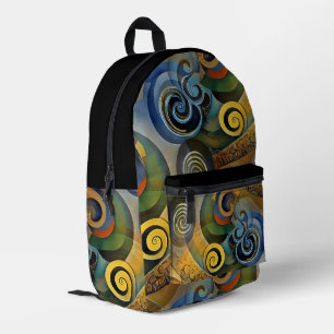 Abstrakte Spiralen der Energie - nahtloses Muster Bedruckter Rucksack