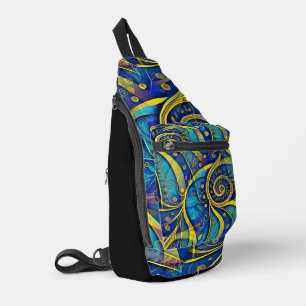 Abstrakte Spiralen der Energie - nahtloses Muster Crossbody Bag