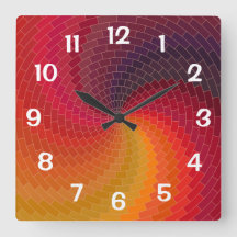 Abstrakte Spiralfliesen, rot-gelb-orange