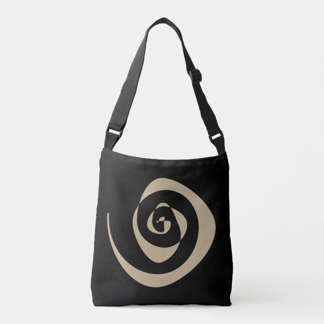 Abstrakte spiralförmige moderne geometrische Kunst Tragetaschen Mit Langen Trägern (Vorderseite)