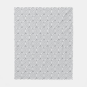 Abstrakte Spiralkreise auf Quick Silver Grau Fleecedecke