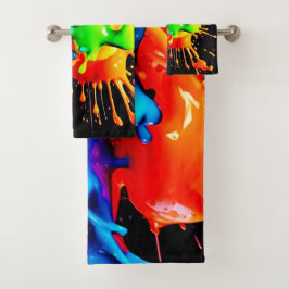Abstrakte Splash Badhandtuch Set