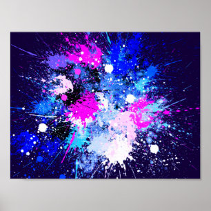 Abstrakte Splash-Malerei auf Leinwand Poster
