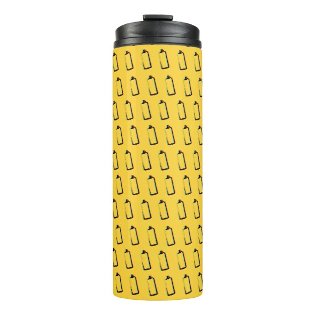 Abstrakte Spray Paint Can Pattern Thermosbecher (Vorderseite)