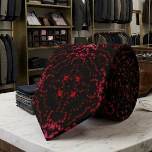 Abstrakte Sprenkelpunkte in Rosa und Rot Muster Krawatte