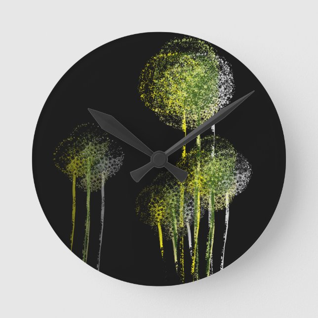 Abstrakte Spring Blume Trees #3 Runde Wanduhr (Vorderseite)