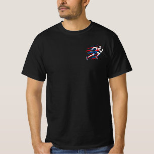 Abstrakte Sprinter Rot Weiß Blau Geometrisches Ren T-Shirt