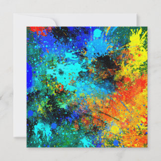 Abstrakte Spritztechnik-Acrylmalerei auf Leinwand Einladung