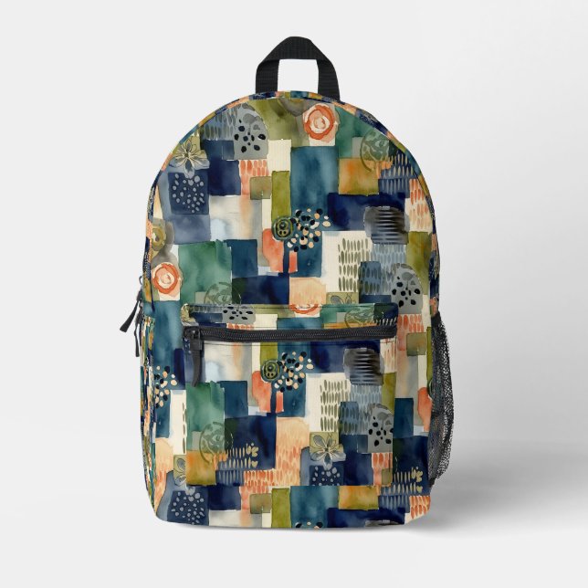 Abstrakte SQL-Muster Bedruckter Rucksack (Vorderseite)