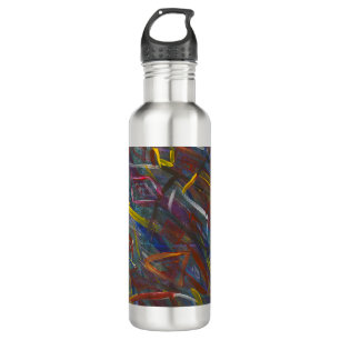Abstrakte "Squares" Wasserflasche Edelstahlflasche