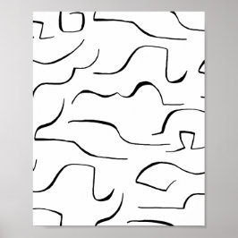 Abstrakte Squiggly Line Art - Weißer Hintergrund Poster