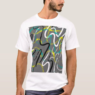 Abstrakte Stadt: Grunge-Wellenlinien. T-Shirt