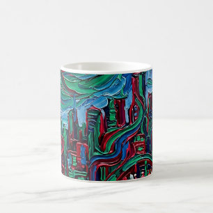 Abstrakte Stadt-Skyline-Juwel-Ton-Kaffeetasse Kaffeetasse