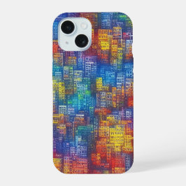 Abstrakte Stadtgestaltung iPhone 15 Hülle