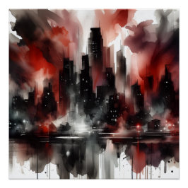 Abstrakte Stadtlandschaft Glanzposter Poster