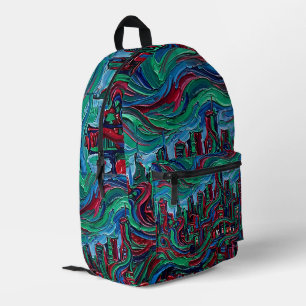 Abstrakte Stadtsilhouette Schmuck-Rucksack Bedruckter Rucksack