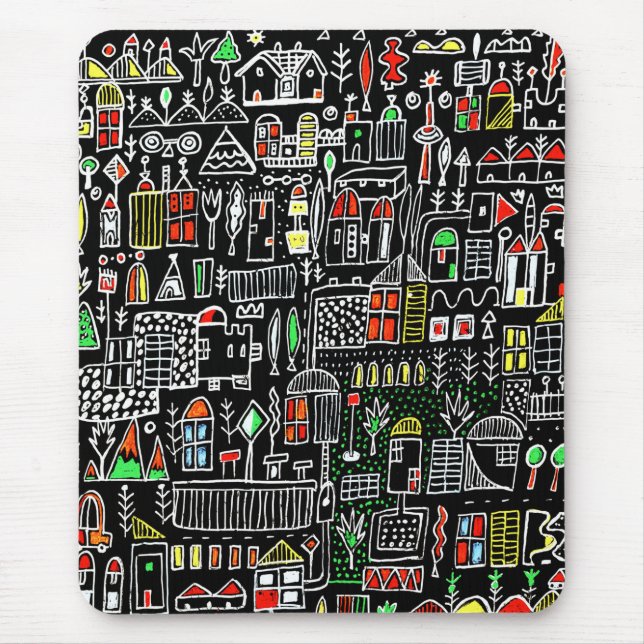 Abstrakte Stadtwhymsikkunst Mousepad (Vorne)