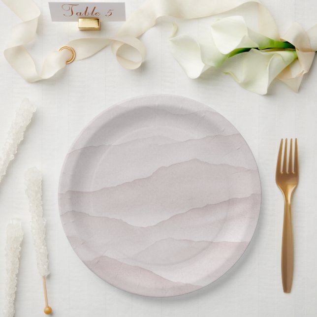 Abstrakte staubige Rose Pappteller (Hochzeit)