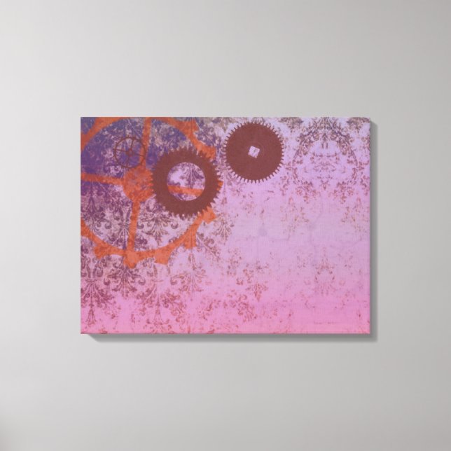 Abstrakte Steampunk-Wrapped Canvas Print Leinwanddruck (Vorderseite)