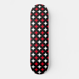 Abstrakte Sterne in schwarzem Rot und Weiß Skatebo Skateboard