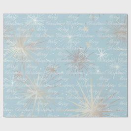 Abstrakte Sternexplosion Muster Blau Frohe Weihnac Geschenkpapier