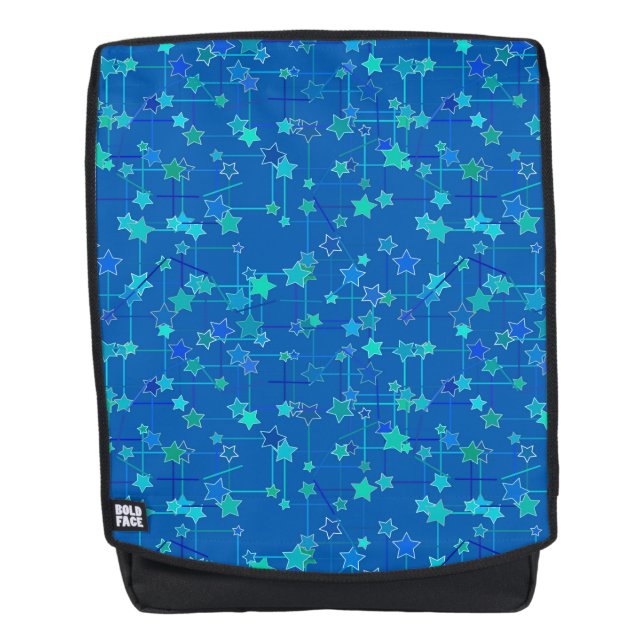 Abstrakte Sternkonstellation, Kobalt Blau Rucksack (Vorderseite)