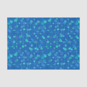 Abstrakte Sternkonstellation, Kobalt Blau Seidenpapier